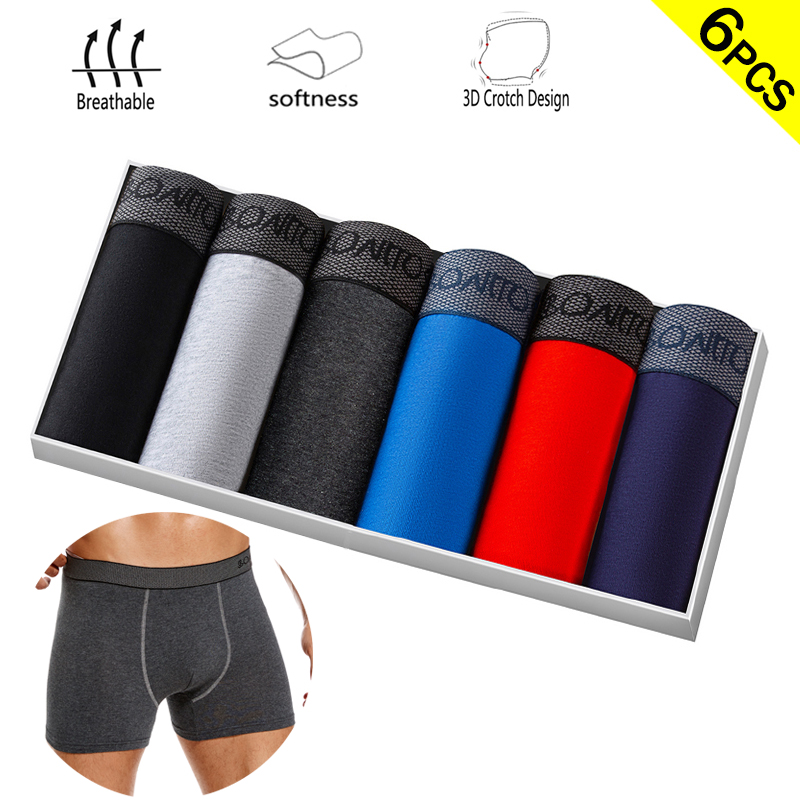 Boxer Brief Pack Cotton - 6 teile/paket Boxer Briefs Einfarbig Schlüpfer